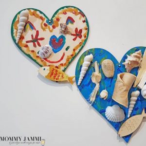 δωρα για τη γιορτή της μητέρας χειροποίητα: ξύλινες χρωματιστές καρδιές